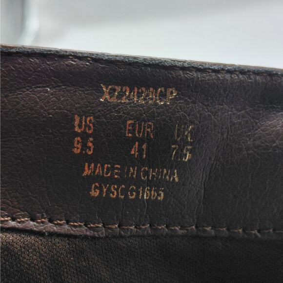 Alicepub Knee High Boots Women’s 9.5 Brown Croc Faux Leather Pointed Toe Zip - Picture 14 of 16